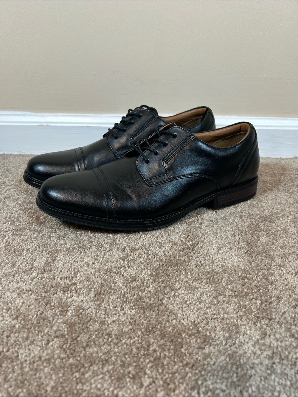 George Black Leather Lace-Up Oxfords